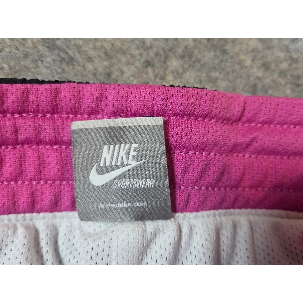 Nike Sportswear Track Pants Black Pink White Stripe Lined Womens Medium 8-10